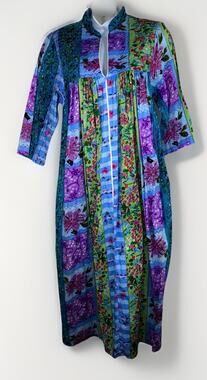 VTG Styled by Saybury House Coat Robe Dressing Gown Grannycore Loungewear Sz S